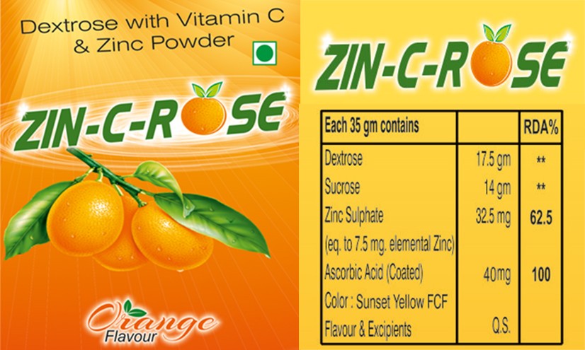 ZINC C ROSE ENERGY BUSTOR POWDER (Orange Flavour)